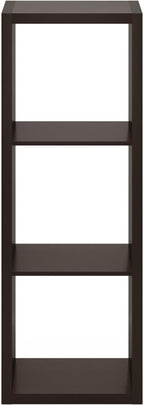 Furinno Cubicle Book Shelf, 3-Cube Bookshelf, Extra Thick Frame Horizontally & - Image 12