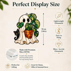 Halloween Ghost Monstera Ornaments, Flat Acrylic Decor, 3.94 Inch - Image 2