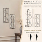 ZEXUIRU 2 Pcs Abstract Metal Art for Wall Decor Living Room Bedroom Bathroom Office Metal Bling Modern Geometric Hanging Vertical Small Iron Sculpture Plaque Pack -Black 15.7in - Image 3