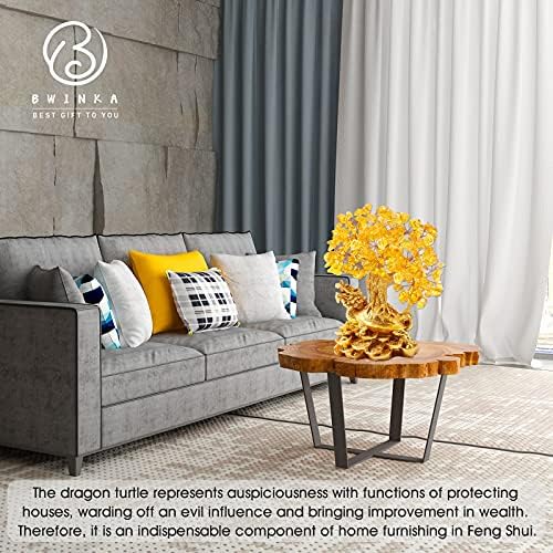 Feng Shui Money Tree Office Home Table Feng Shui Decoration Crystal Money Tree for Wealth and Good Luck,Golden QiLin-QL - Image 6