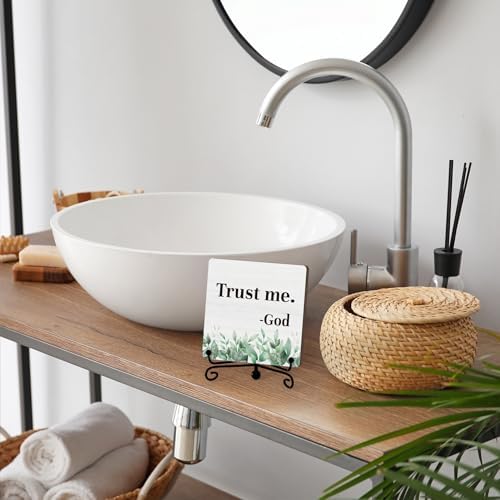 Home Decor, Farmhouse Shelf Decor For Living Room, Boho Aesthetic Table Decorations, Christian Gifts For Women Men, Entryway Tv Stand Fireplace Mantle Coffee Table Decoration (trust-06) - Image 4