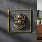 JJALIGHTS Exquisite Resin Animal Head Wall Sculpture (Gift Metal Frame) - Imitation Copper Vintage Decor for Living Room, Bedroom & Office | Decorative Wall Hanging Art (Bigfoot) - Image 3