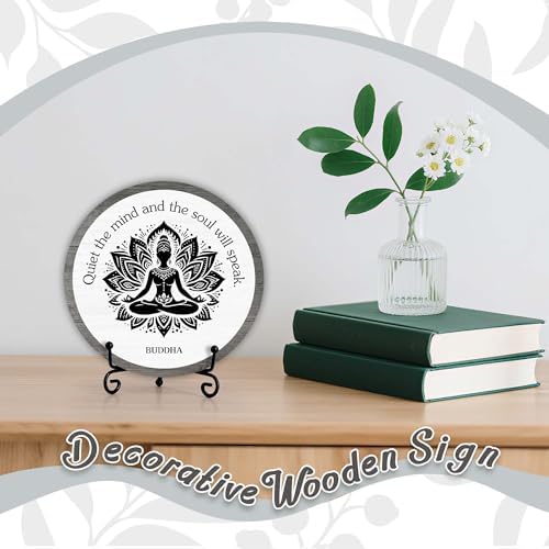 Spiritual Home Decor, Quiet The Mind And The Soul Will Speak Wood Sign, Yoga Room Meditation Room Decor For Table Shelf, Inspirational Gifts For Woman Man Family Friend -c15 - Image 3