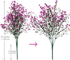CATTREE Artificial Shrubs Bushes, Plastic Fake Green Plants for Wedding Indoor Decor Home Garden Verandah Kitchen Office Table Centerpieces Arrangements Christmas Decoration Fuchsia 4 pcs - Image 3