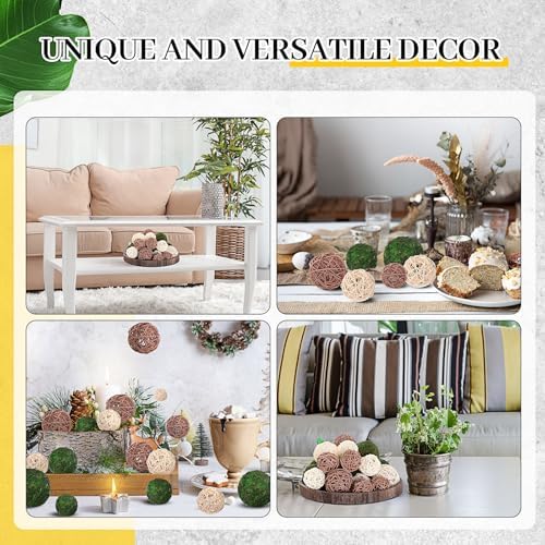 Jetec 18 Pcs Moss Wicker Decorative Balls for Centerpiece, Large Size - Image 6