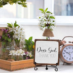 Modern Farmhouse Decor, Home Decor For Living Room, Boho Chic Aesthetic Shelf Decorations, Christian Rutsic Dear God Sign, Farm House Entryway Tv Stand Fireplace Coffee Table Decoration (05) - Image 3