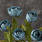 Waipfaru 6 Pcs 27" Faux Peonies Artificial Flowers for Vase, Blue - Image 6