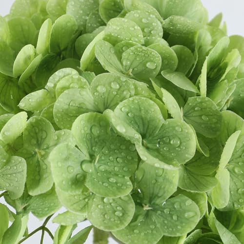 Coferset 4pcs Lifelike Real Touch Hydrangea Artificial Flowers,Green - Image 3