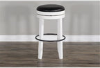 Pemberly Row Set of 3 Wood Bar Unit and 2 Backless Swivel Barstool - Image 6
