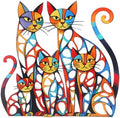 Wesiti Metal Cat Wall Art Decor Colorful Sculptures Mid Century 11.8x11.6 by Wesiti