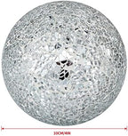MDLUU 4" Decorative Orbs, Mosaic Sphere Balls, Centerpiece Balls for Bowls, Vases, Dining Table Decor, Pack of 3 (Silver) - Image 3