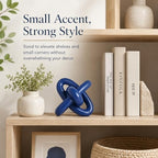 XMGZQ Blue Knot Decor for Coffee Table Book,Chain Link Decor for Bookshelf Entry Table TV Stand,Navy Knot Sculpture for Home Living Room,Object Decoracions para sala,adornos para sala Modernos - Image 5