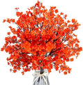 Babys Breath Artificial Flowers 8 Bundles Orange Real Touch UV Resistant Fake Flowers Silk Faux Flowers for Vase Home Office Wedding DIY Floral Indoor Outdoor Centerpiece Table Decoration by Unknown
