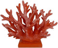 5.8" H Red Orange Coral Decor - Resin Coral Statue, Nautical Decor for Home, Bedroom, Bathroom, Living Room, Ocean Themed Cabinet Shelf Tabletop Decoration by Elegondrar