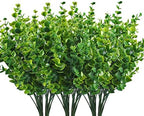 CATTREE Artificial Shrubs Bushes, Plastic Eucalyptus Leaves Fake Green Plants Wedding Indoor Outdoor Home Garden Verandah Kitchen Office Table Centerpieces Arrangements Christmas Decoration 6 pcs by CATTREE