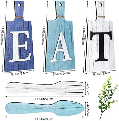 Jetec Cutting Board Eat Sign Set Wall Decor, Dark Blue, Light Blue, White - Image 3