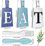 Jetec Cutting Board Eat Sign Set Wall Decor, Dark Blue, Light Blue, White - Image 3