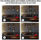 4 PCS Black Metal Wall Decor Framed with LED Lights, 16x11 Line DéCor - Image 3
