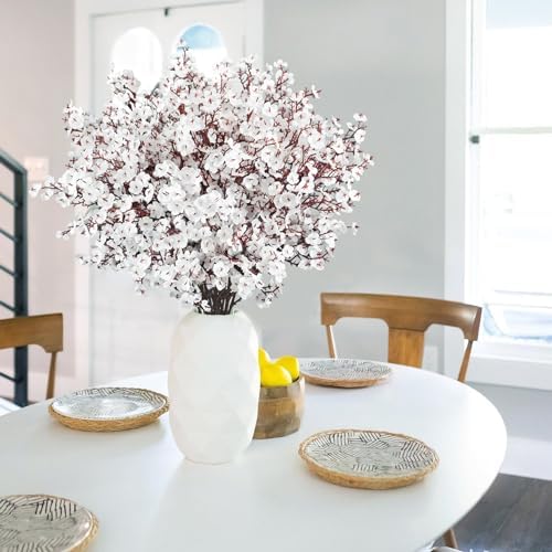 Uieke 30 Pcs Babys Breath Artificial Flowers Fake Silk White Flowers Faux Gypsophila Bouquet Real Touch Floral for Home Wedding Party Centerpieces DIY Décor - Image 4