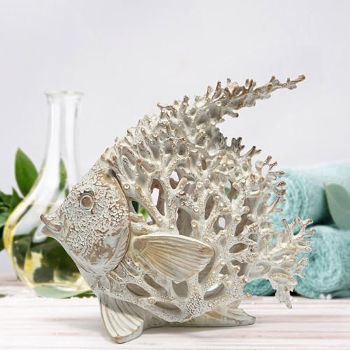 Hodao Sea Coral Fish Figurines, Angelfish Coral Reef Coastal Beach Decor - Image 4