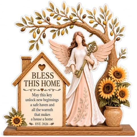 Housewarming Guardian Angel Plaque, House Warming Gifts New Home for Women by EmotionalUplifting