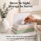 Emibele 3 Pack Fake Linen Book Storage Boxes Modern Home Shelf Table Decor - Image 2