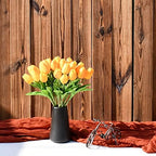 ONLY ART Artificial Burnt Orange Tulips 20 Pcs – 13.5 Inch PU Faux Flowers with Bendable Stems for Home Décor, Wedding Centerpieces, DIY Floral Arrangements, New Year and Valentine's Day - Image 4