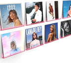 Vinyl Record Wall Mount Shelves, 12 inch Vinyl Holder, 8 Pack, Pink by Laurensory