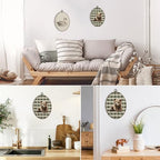 dvhdajed Vintage Bear Oval Wall Art Decor, Cabin Bear Green Checkered Framed Canvas Art, Baby Boys Nursery Decoration, Farmhouse Rustic Animal Wall Hanging Decor for Toddler Room Bedroom,8.7x11.3 In - Image 5