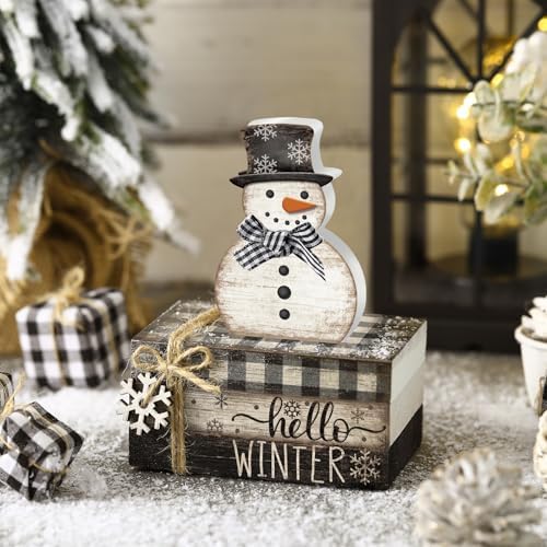 4 Pcs Winter Snowman Decor, Hello Winter Table Decorations - Image 2
