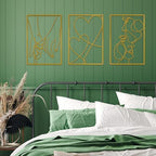 3 Pieces Metal Minimalist Line Wall Art, Love Heart Metal Wall Decor - Image 6