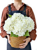 JINWOE 4PCS White/Cream Hydrangea Artificial Flowers, 21" Lifelike Latex Silk Real Touch Faux Hydrangea Flowers, Artificial Hydrangeas Bouquet for Wedding Centerpieces Tables Party Home by JINWOEArtificialFlowers