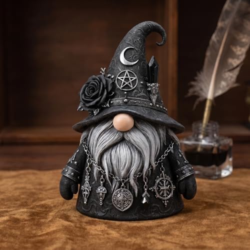 Gothic Gnome, Gothic Witch Gnome Figurine for Halloween Decorations, Home Shelves, Mantels & Home Garden Yard Decorations (Gothic Witchy Gnome) - Image 2