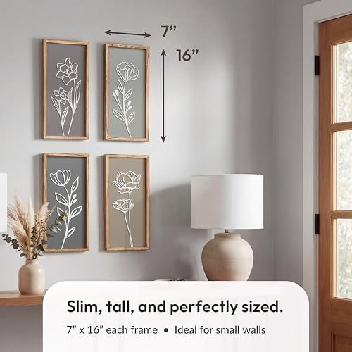 Tide and Tales 3d Framed Wall Art, Set of 4, Floral Boho Wall Decor - Image 4