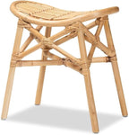 Baxton Studio Elgon Modern Bohemian Natural Brown Rattan Footstool - Image 10