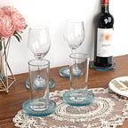 Modern Clear Coaster Set of 5- Glass Coasters for Drinks, Clear Blue - Image 2
