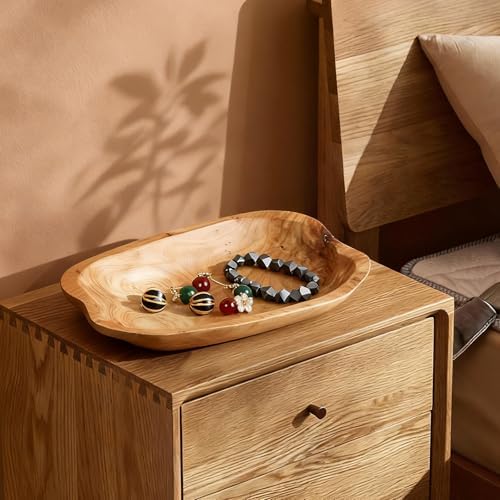 Wenrulgar11“ Small Wooden Decorative Dough Bow Fruit Key Cedar Bowl - Image 5