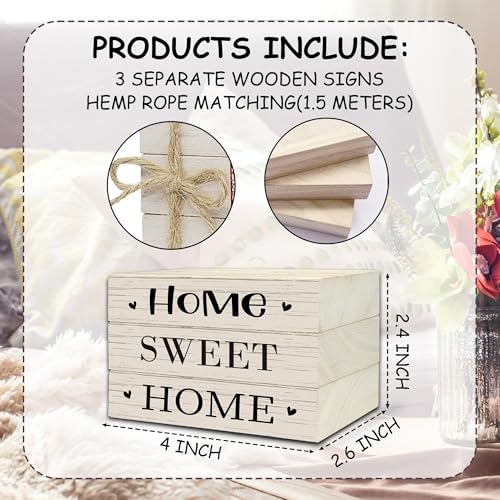 Mini Decorative Books For Home Decor, Small Wood Book Stack For Table Decor, Home Sweet Home decoration Books For Living Room Bookshelf, Farmhouse Stacked Books decoration（L52) - Image 6