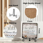 Home Decor, Farmhouse Be Still And Know That I Am God Shelf Decor For Living Room, Christian Gifts For Women Men, Entryway Tv Stand Fireplace Mantle Coffee Table Decoration (Still-14) - Image 2