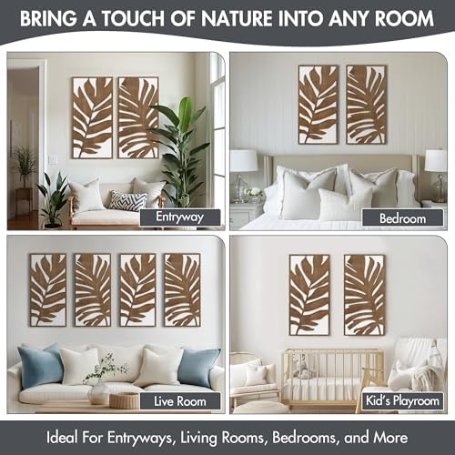 Madison Park Wall Décor for Living Room - Birch Botanical Two-Tone, Home Accent Modern Kitchen Dining Decoration, Ready to Hang 2-Piece Wood Panel Set for Bedroom, 16"W x 32"H, Monstera - Image 5