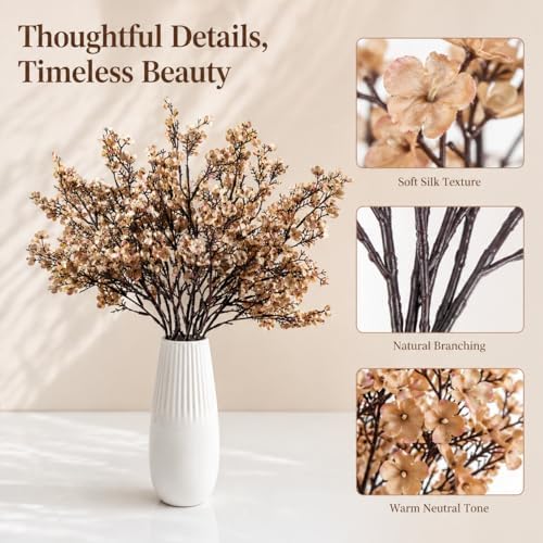 Mandy's 15 Bundles Artificial Light Brown Baby’s Breath Flowers - Image 4