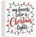 Christmas Decorations My Favorite Color Is Christmas Lights Wood Box Sign by GUDIO