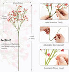 N&T NIETING Babys Breath Artificial Flowers Bulk, 15Pcs, Pink White - Image 3