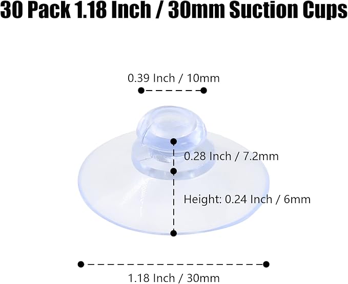 30 Pack Clear PVC Plastic Suction Cups, Anti-Collision, Transparent, Without - Image 4