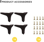 AODIOU Furniture Legs Brown Metal feet: Cabinet Legs 4 Inch Vintage Sofa - Image 4