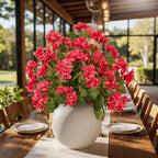 Bougainvillea Artificial Faux Bougainvillea Outdoor 4 Pack Fake Bougainvillea Hanging Flowers Artificial Bougainvillea for Indoor Home Porch Garden Decor Spring Flowers No Vases(Red) - Image 3