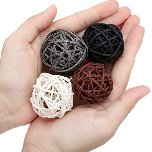 Wicker Ball Orbs,White, Dark Gray, Brown, Black,2.4'',2'',1.6'',1.2'' - Image 4