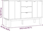 Scandinavian Sideboard with 3 Drawers and 2 Doors in Warm Brown Solid Pine Wood - Image 2