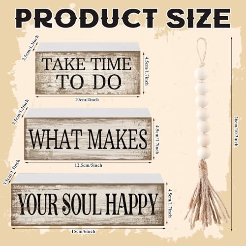 Yuntau 4 Pcs Farmhouse Tabletop Decoration Inspirational Tiered Tray Decor - Image 4