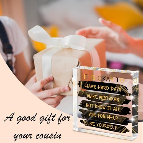 "It's Okay..." Motivational Decor, Black and Gold 4 Inch Acrylic Tabletop Sign, Inspirational Desk Accessories for Workplace Wellness, Motivational Quote for Therapy Office and Home Desk - Image 5